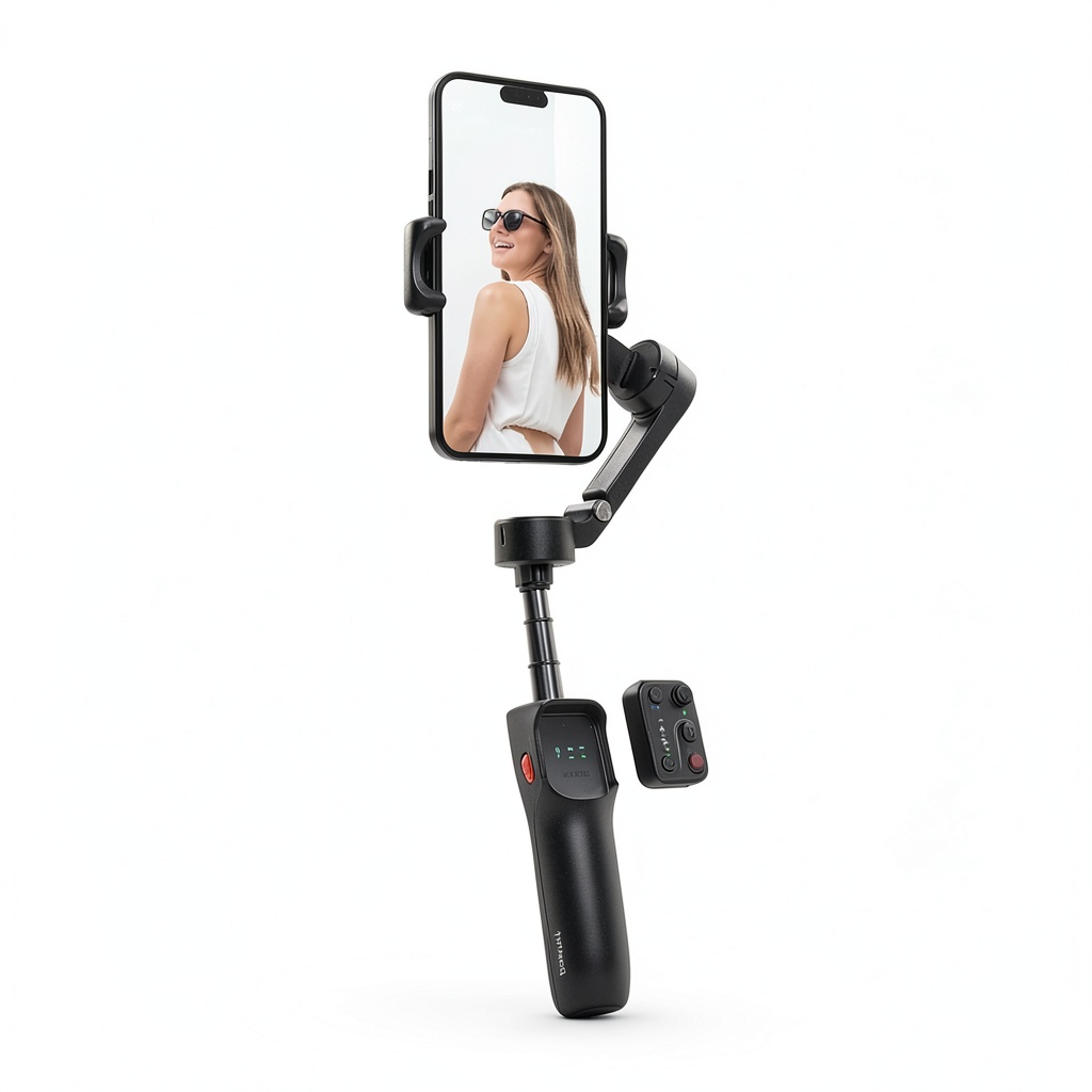 Hohem iSteady X3 SE Plus gimbal in use with smartphone and extendable rod