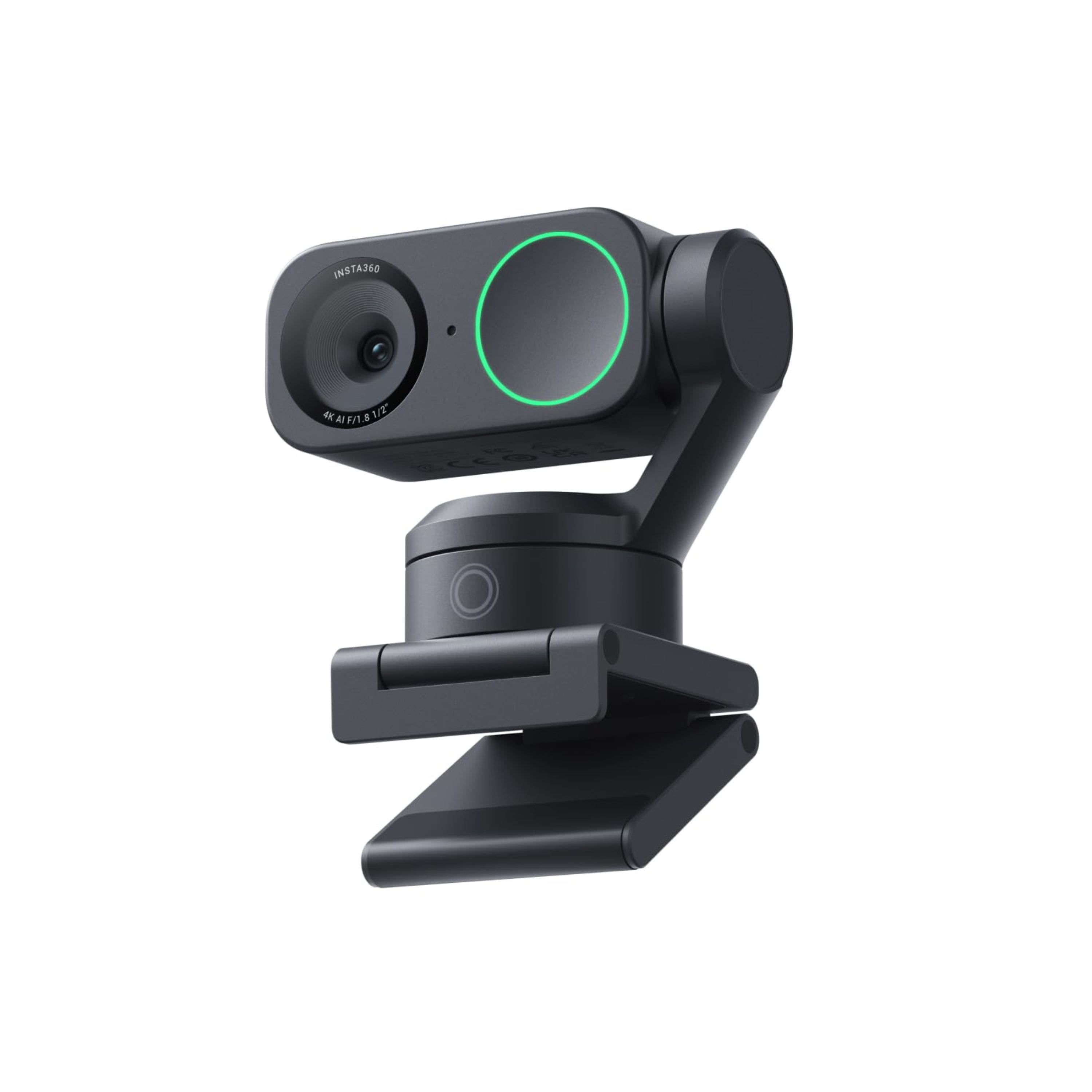 Insta360 Link 2C webcam showing auto-framing in a home office setup