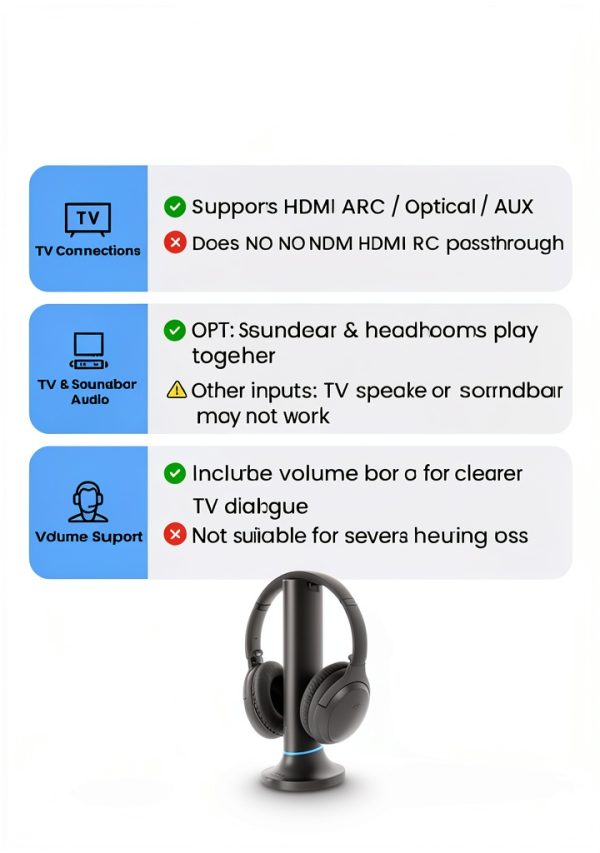 Avantree Opera Plus TV Headphones Clear Dialogue Boost for Seniors-2
